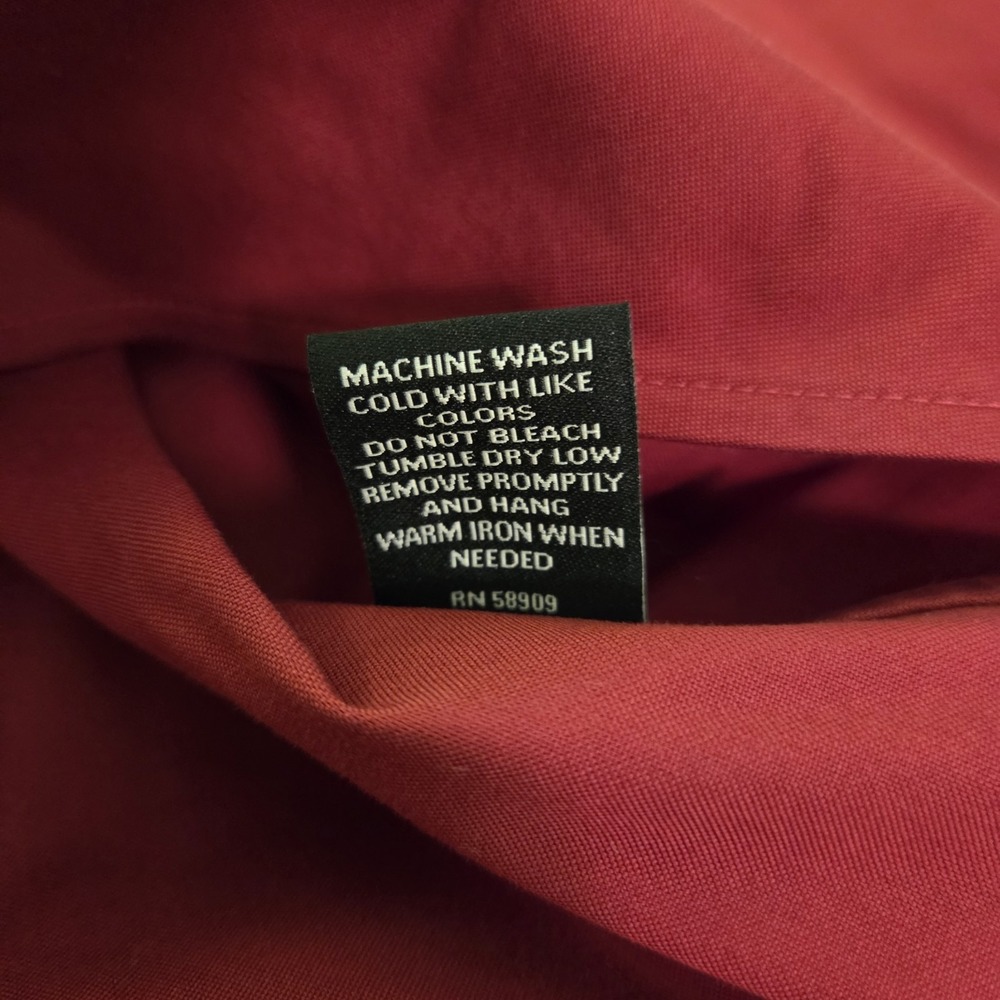 Investments sz 18W burgundy button up shirt NWT casual career basic cotton/spndx - Picture 10 of 14